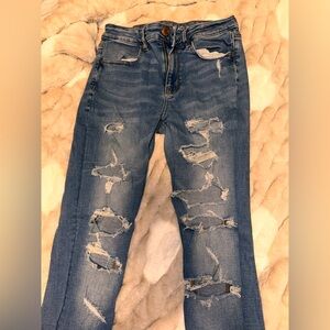 American Eagle Outfitters Blue Distressed Jeans